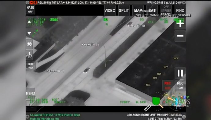 Голливудская погоня по Виннипегу: съемкa с полицейского вертолета