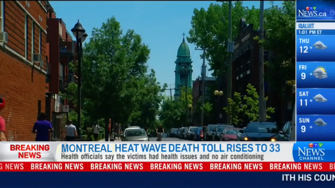Итоги зверской жары: предполагается, что в Квебеке погибло 70 человек