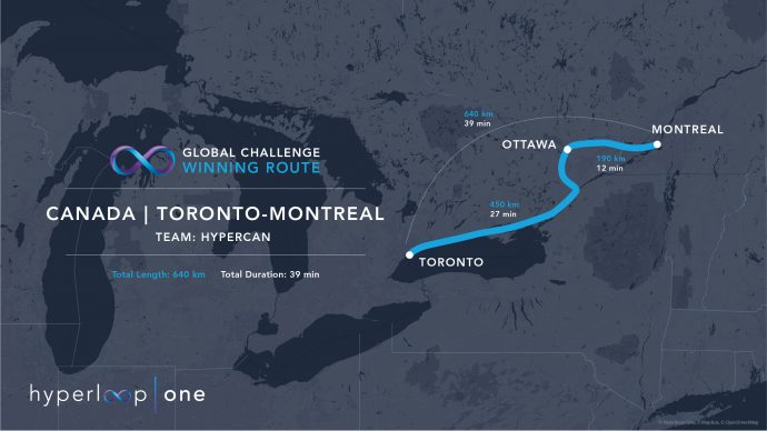 По трубе от Торонто до Оттавы и Монреаля?