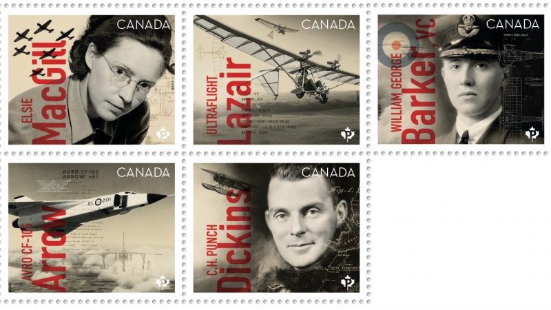 Легенды канадской авиации на марках