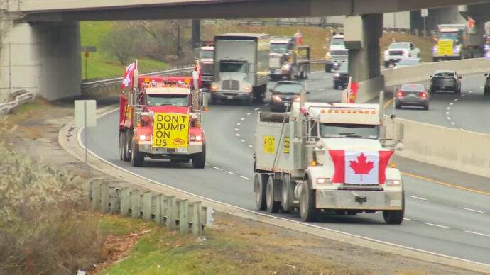 Митинг водителей самосвалов у правительства Онтарио